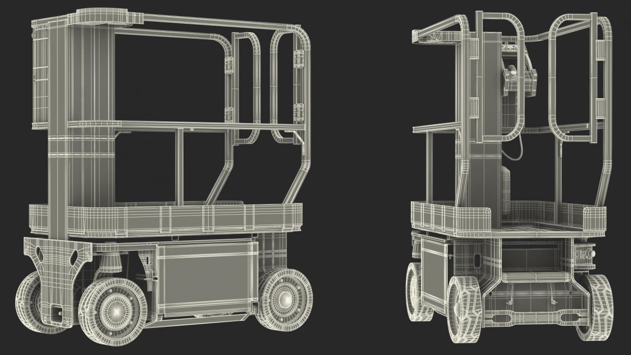 Vertical Mast Lift New Rigged 3D model