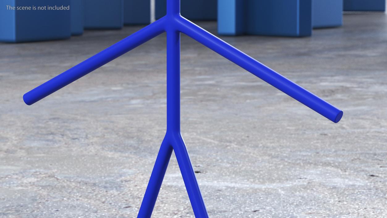 3D Stick Figure Blue Rigged for Cinema 4D model