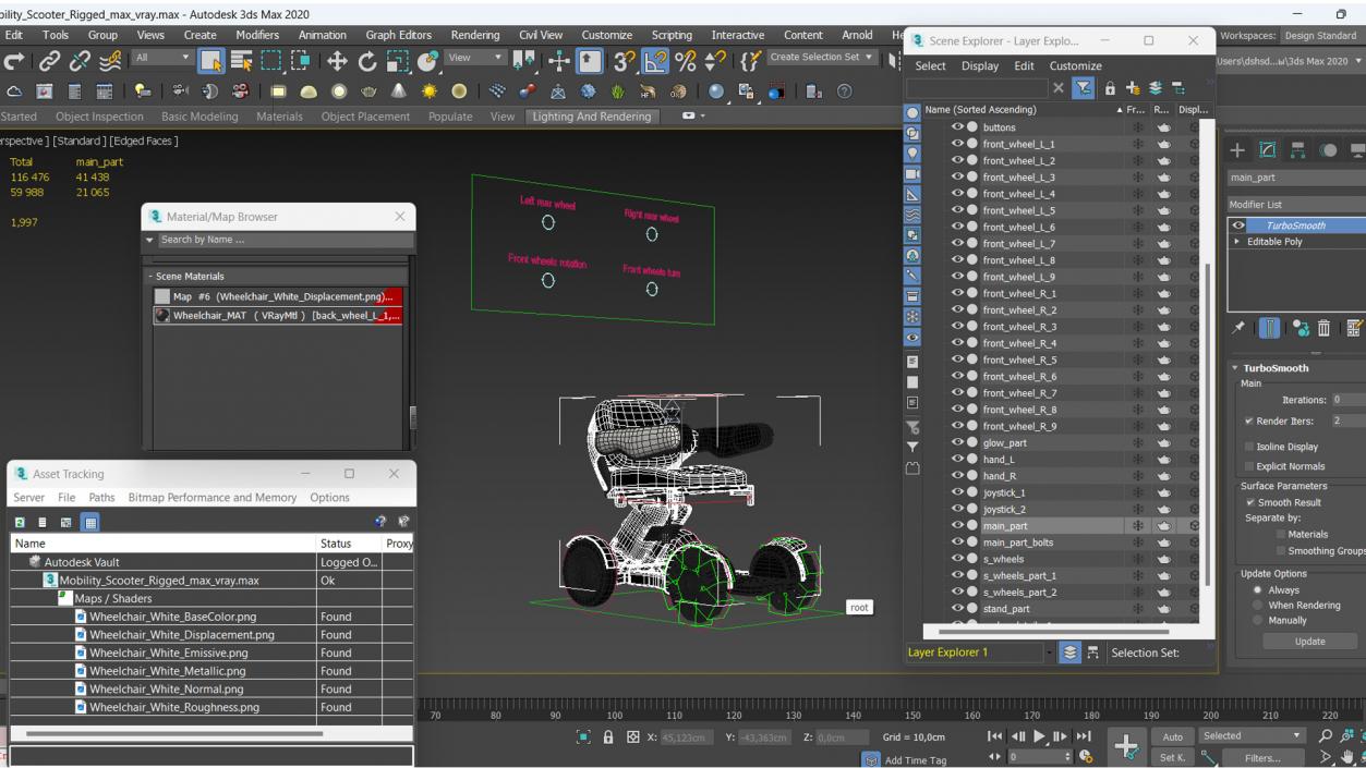 3D Mobility Scooter Rigged model