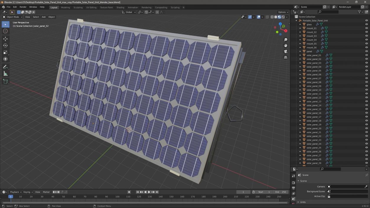 3D model Portable Solar Panel Unit