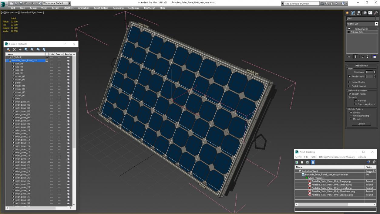 3D model Portable Solar Panel Unit