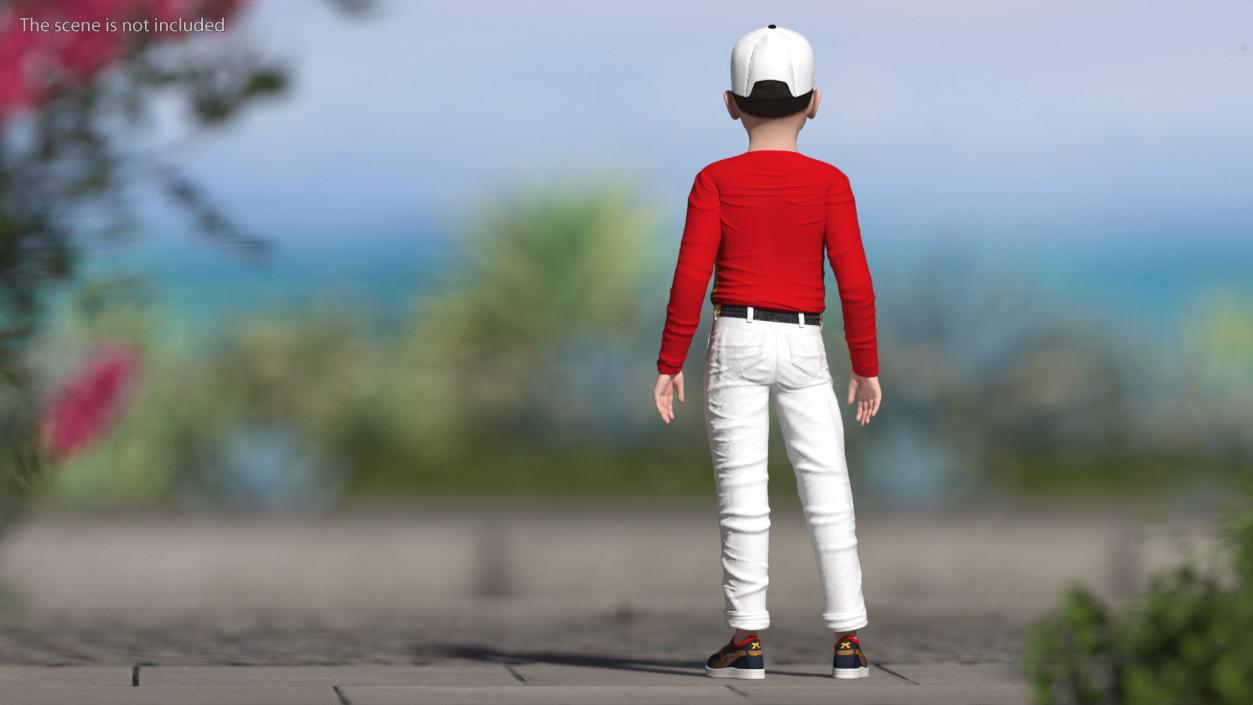 Asian Child Boy Street Style Rigged for Cinema 4D 3D model