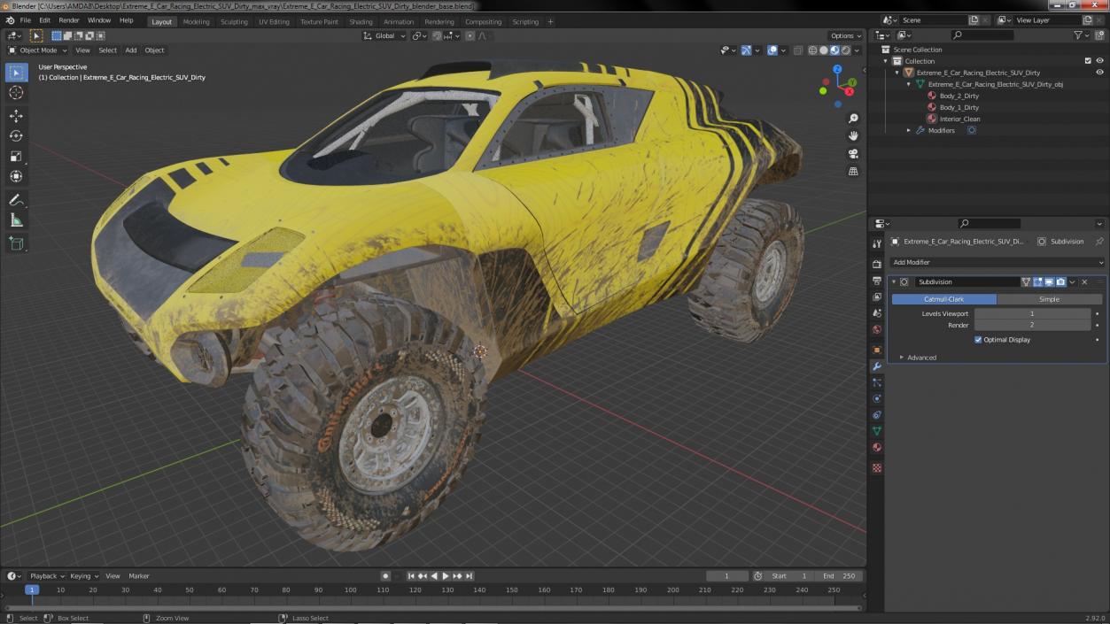 Extreme E Car Racing Electric SUV Dirty 3D model