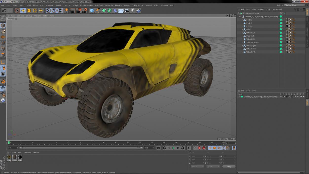 Extreme E Car Racing Electric SUV Dirty 3D model