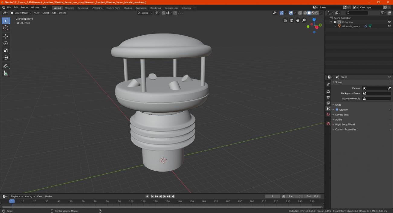 3D Ultrasonic Ambient Weather Sensor model