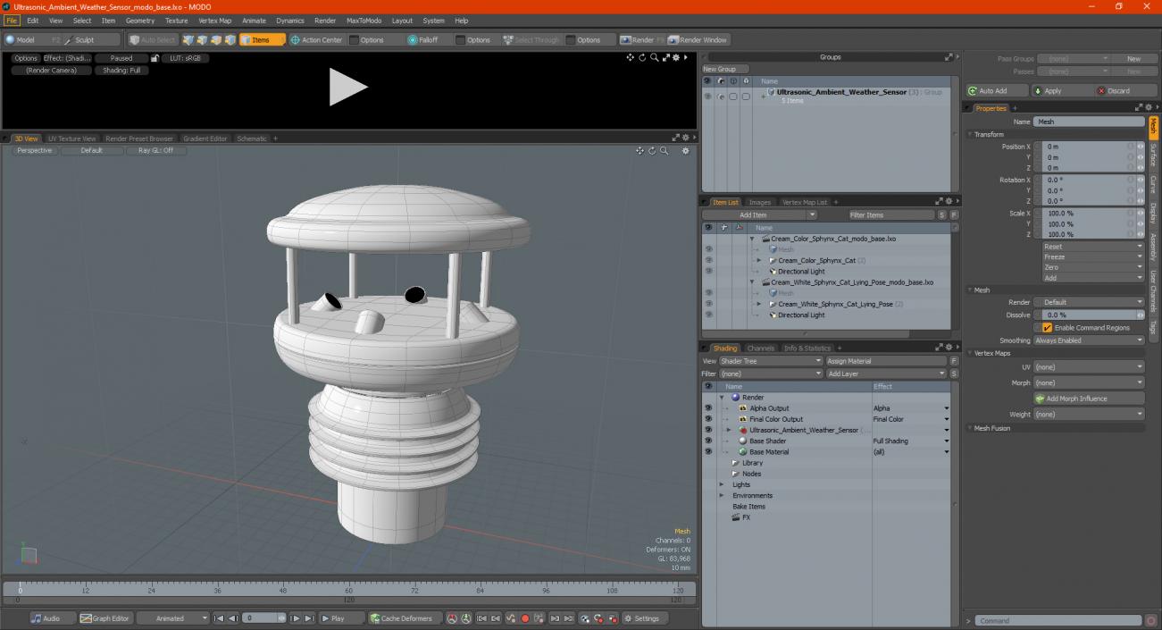 3D Ultrasonic Ambient Weather Sensor model