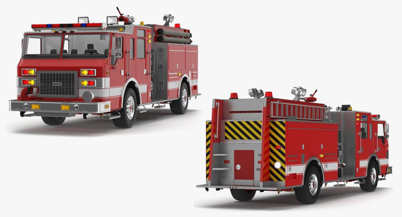 Fire Trucks 3D Models Collection 4 3D model