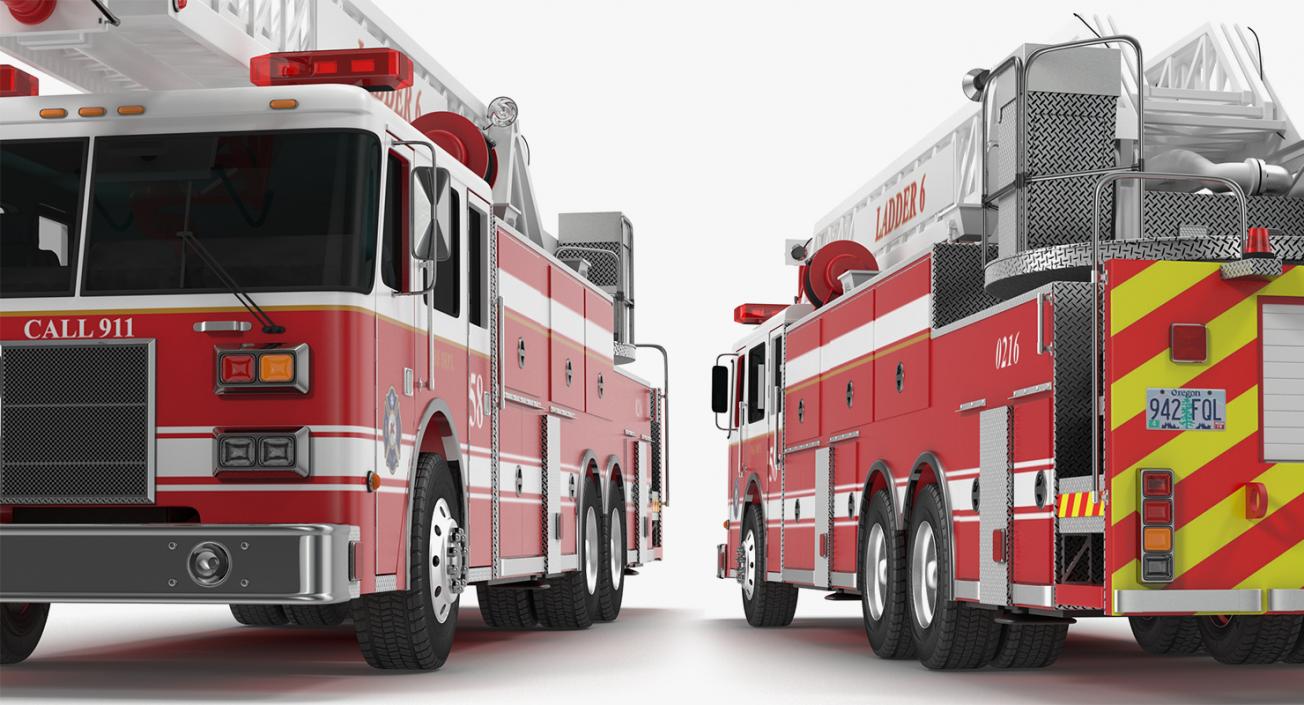 Fire Trucks 3D Models Collection 4 3D model