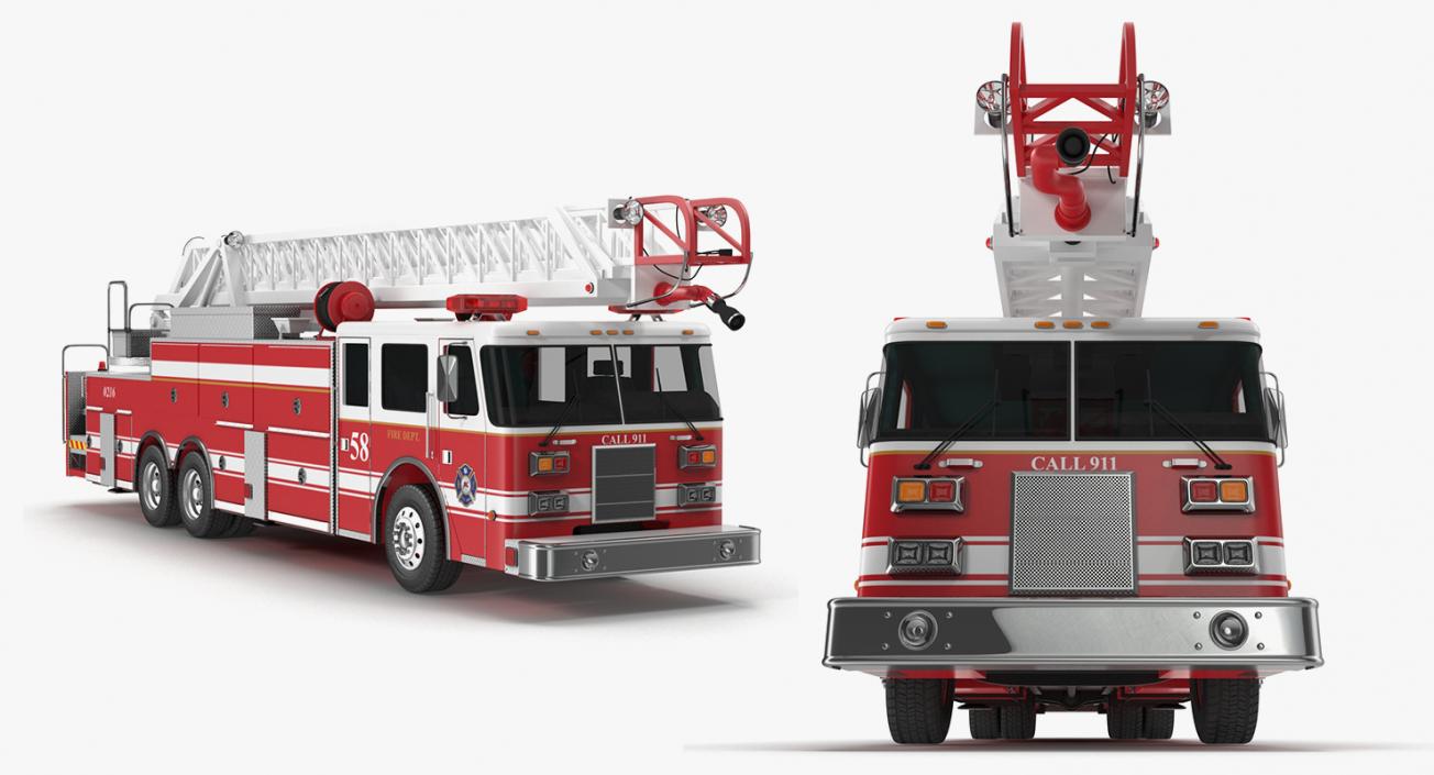 Fire Trucks 3D Models Collection 4 3D model