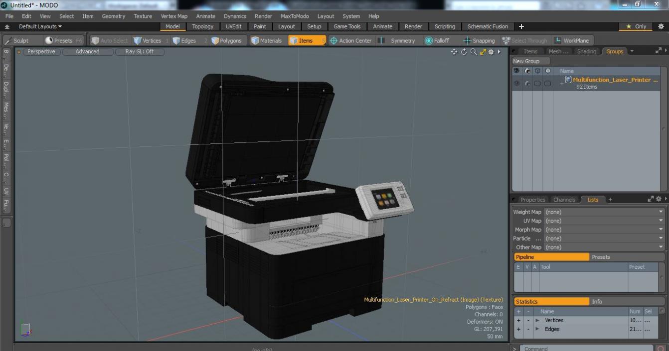 Multifunction Laser Printer Open 3D