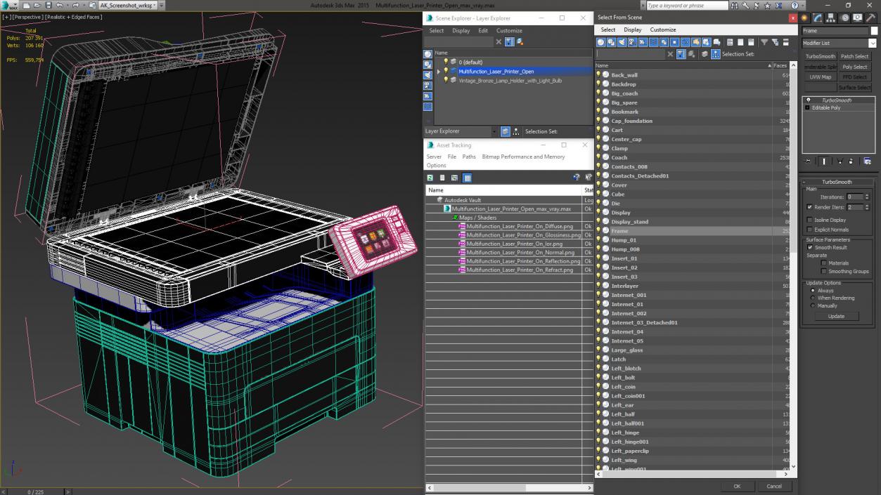 Multifunction Laser Printer Open 3D