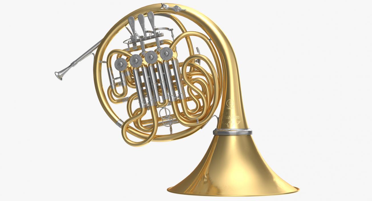 3D Double French Horn model