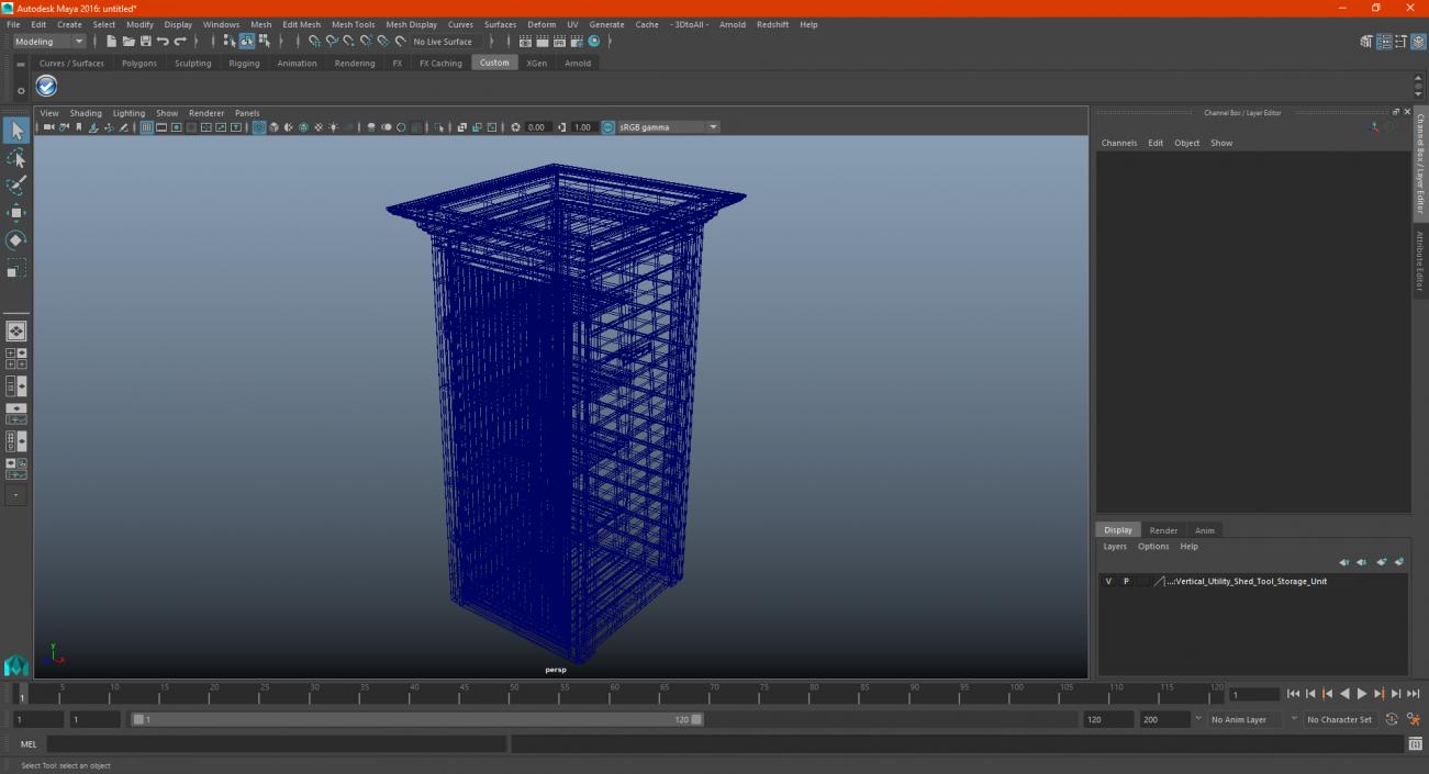 Vertical Utility Shed Tool Storage Unit 3D model