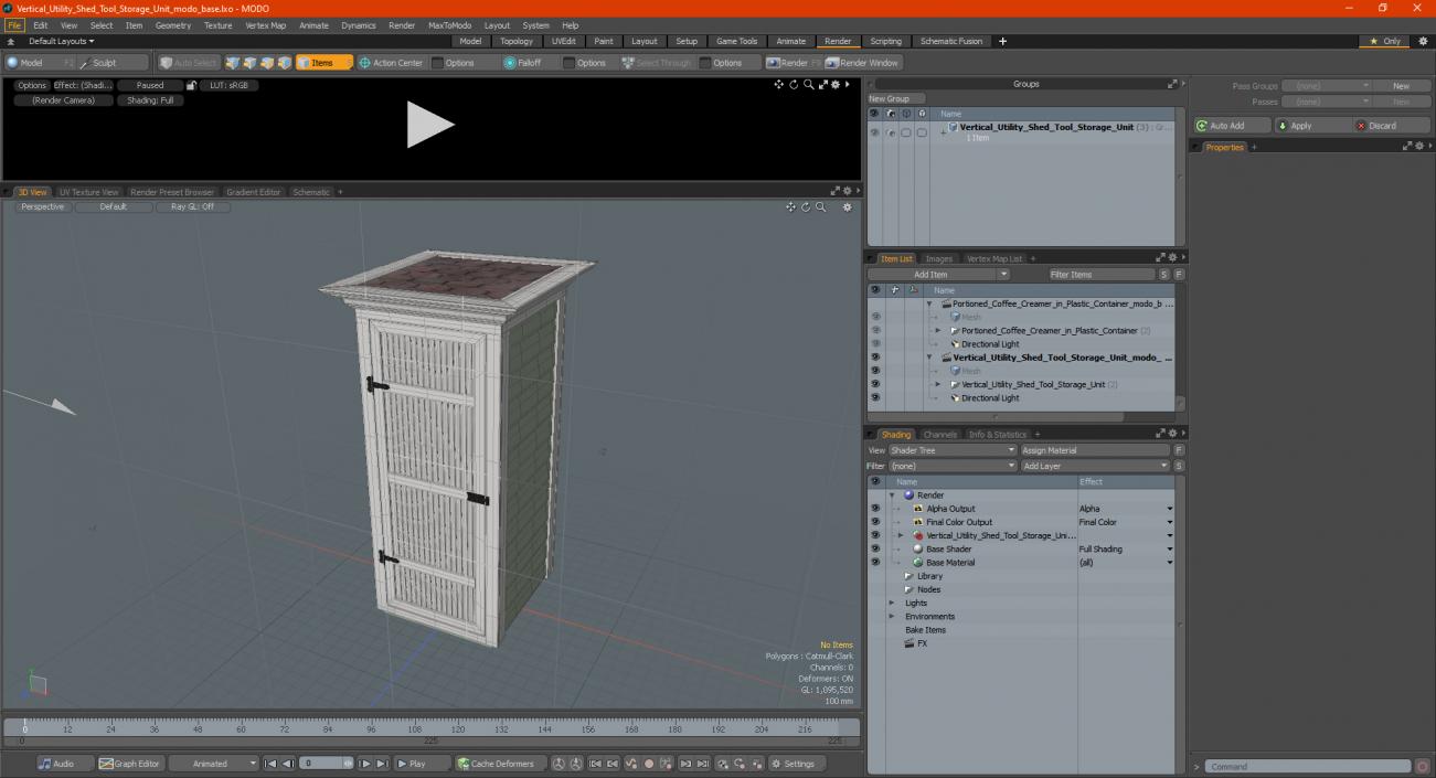 Vertical Utility Shed Tool Storage Unit 3D model