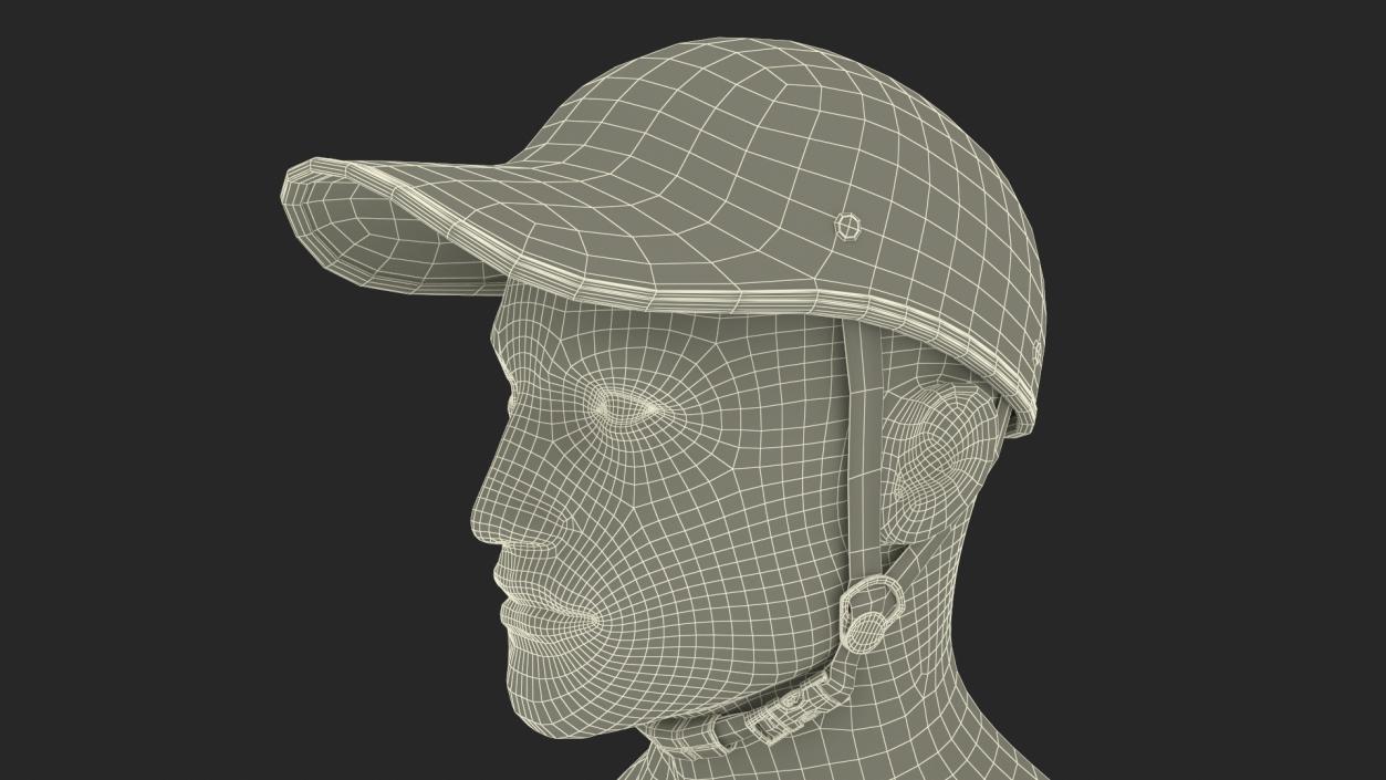 Plastic Baseball Cap Safety Helmet on Mannequin 3D