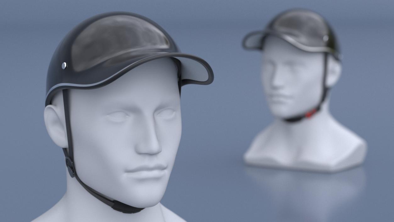 Plastic Baseball Cap Safety Helmet on Mannequin 3D