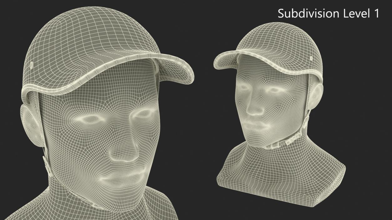 Plastic Baseball Cap Safety Helmet on Mannequin 3D