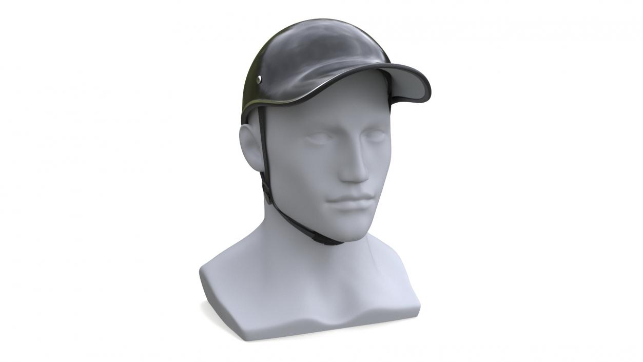 Plastic Baseball Cap Safety Helmet on Mannequin 3D