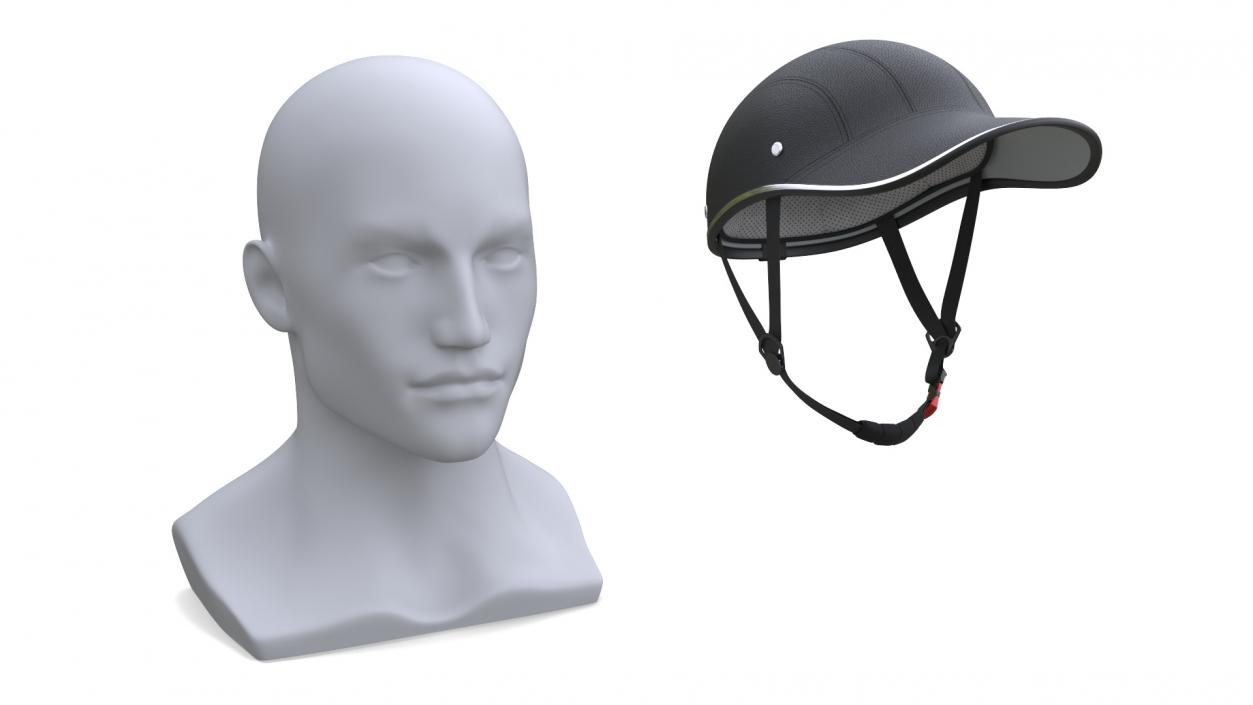 Plastic Baseball Cap Safety Helmet on Mannequin 3D