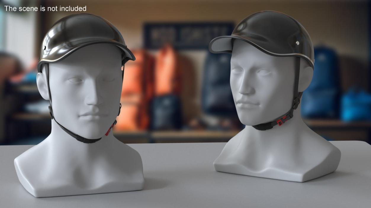 Plastic Baseball Cap Safety Helmet on Mannequin 3D