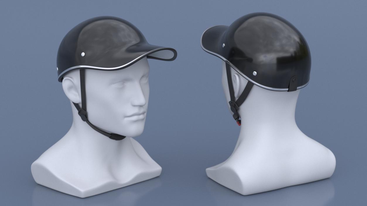 Plastic Baseball Cap Safety Helmet on Mannequin 3D