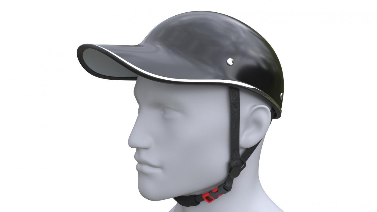 Plastic Baseball Cap Safety Helmet on Mannequin 3D