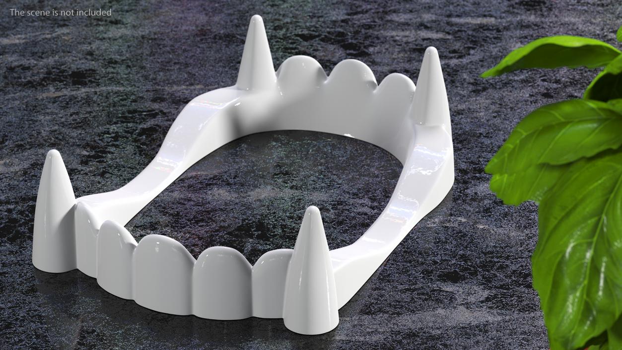 Plastic Vampire Teeth White Rigged 3D model