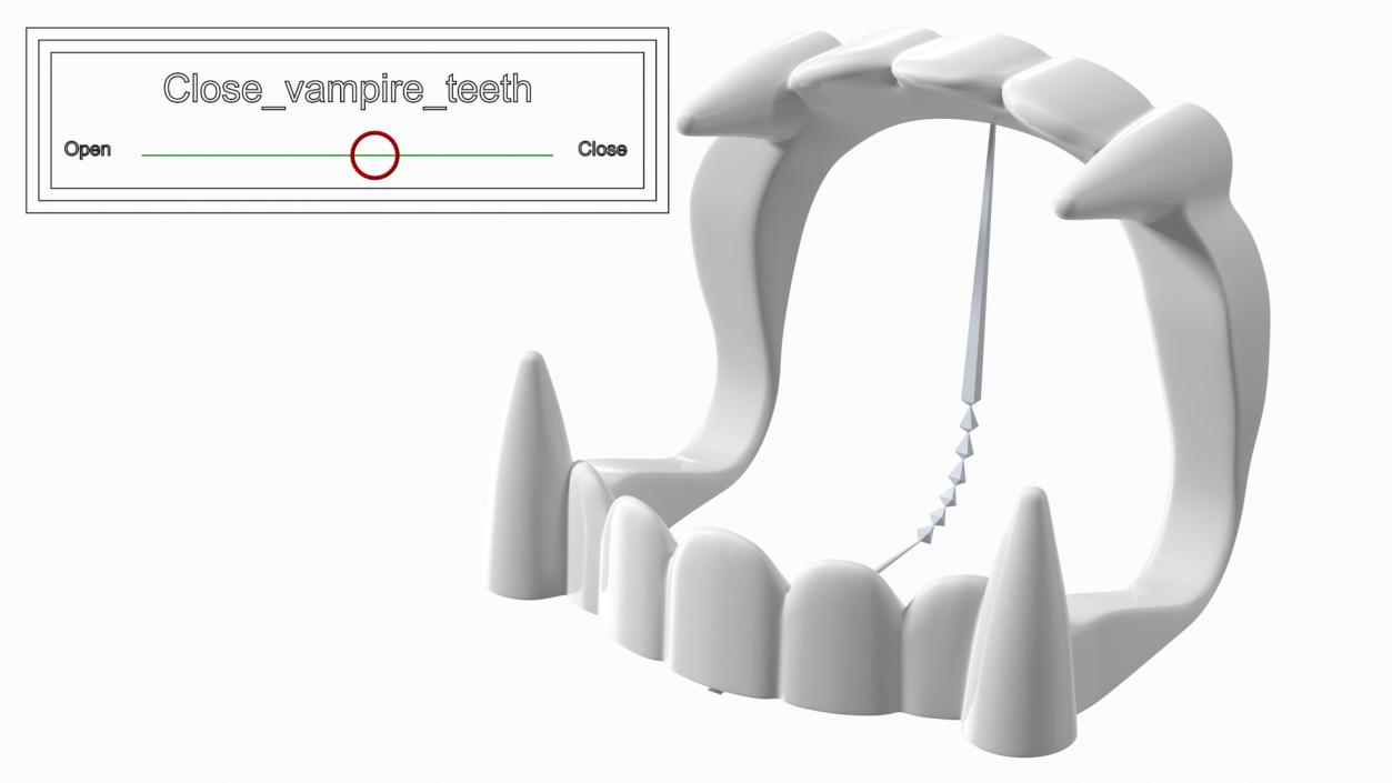 Plastic Vampire Teeth White Rigged 3D model