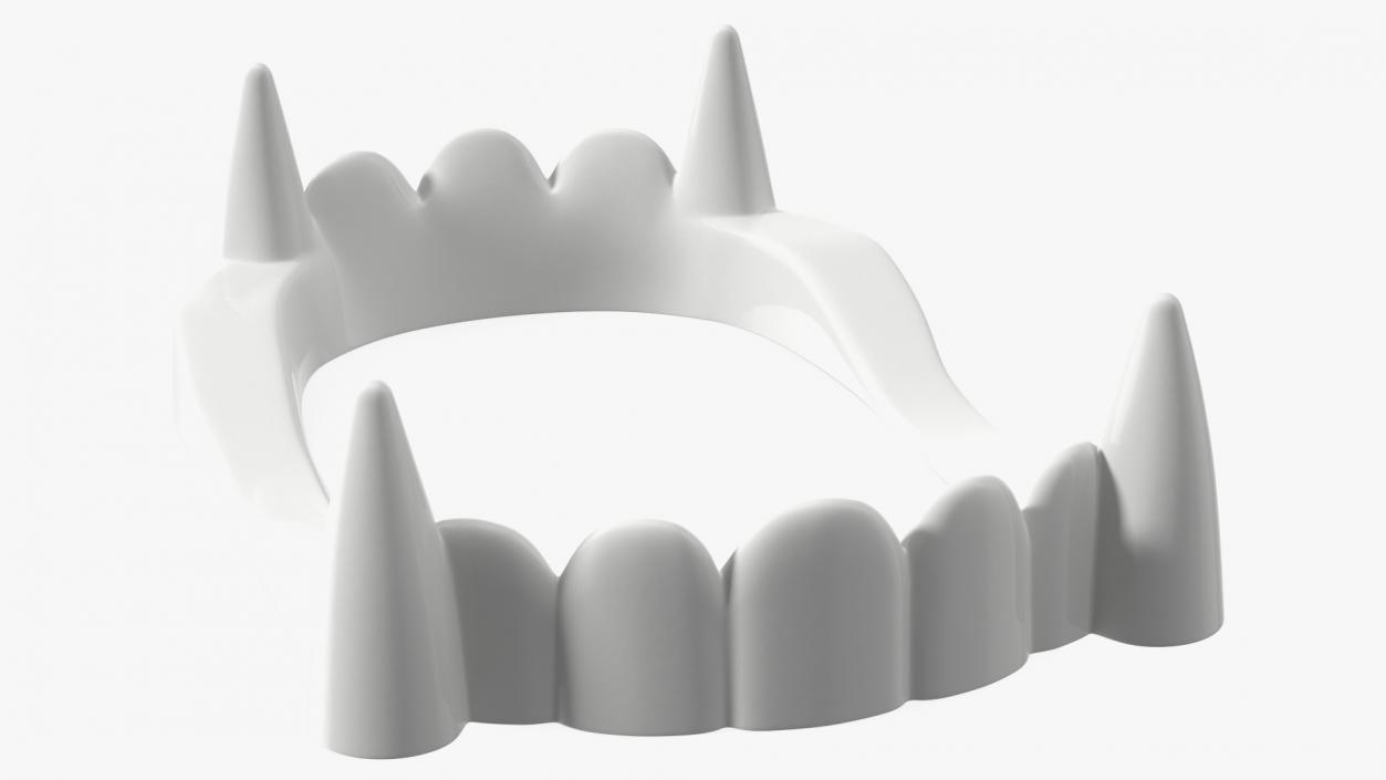 Plastic Vampire Teeth White Rigged 3D model