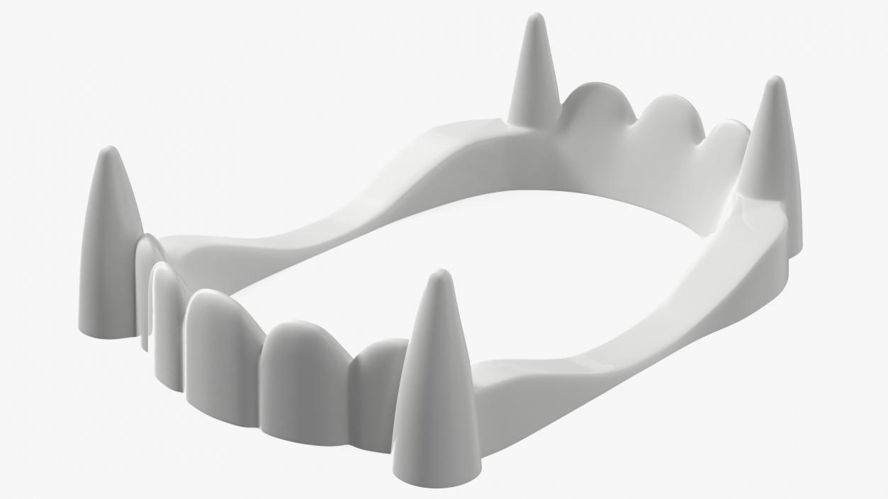 Plastic Vampire Teeth White Rigged 3D model