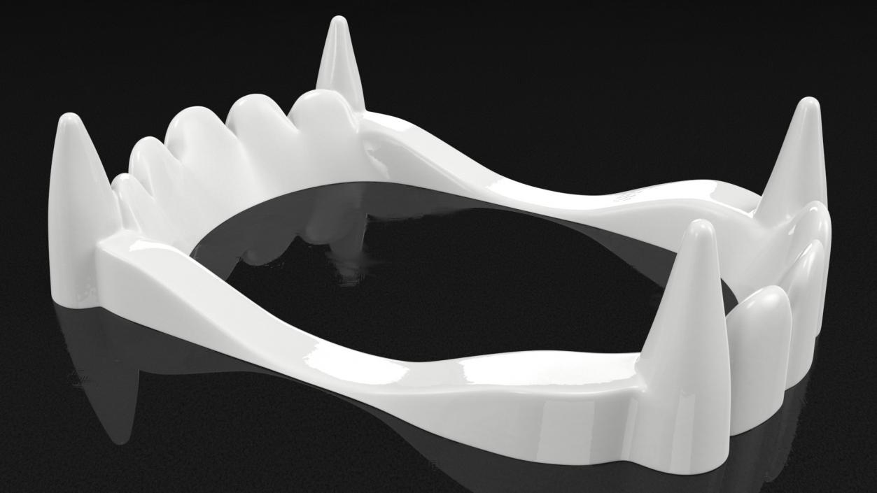 Plastic Vampire Teeth White Rigged 3D model