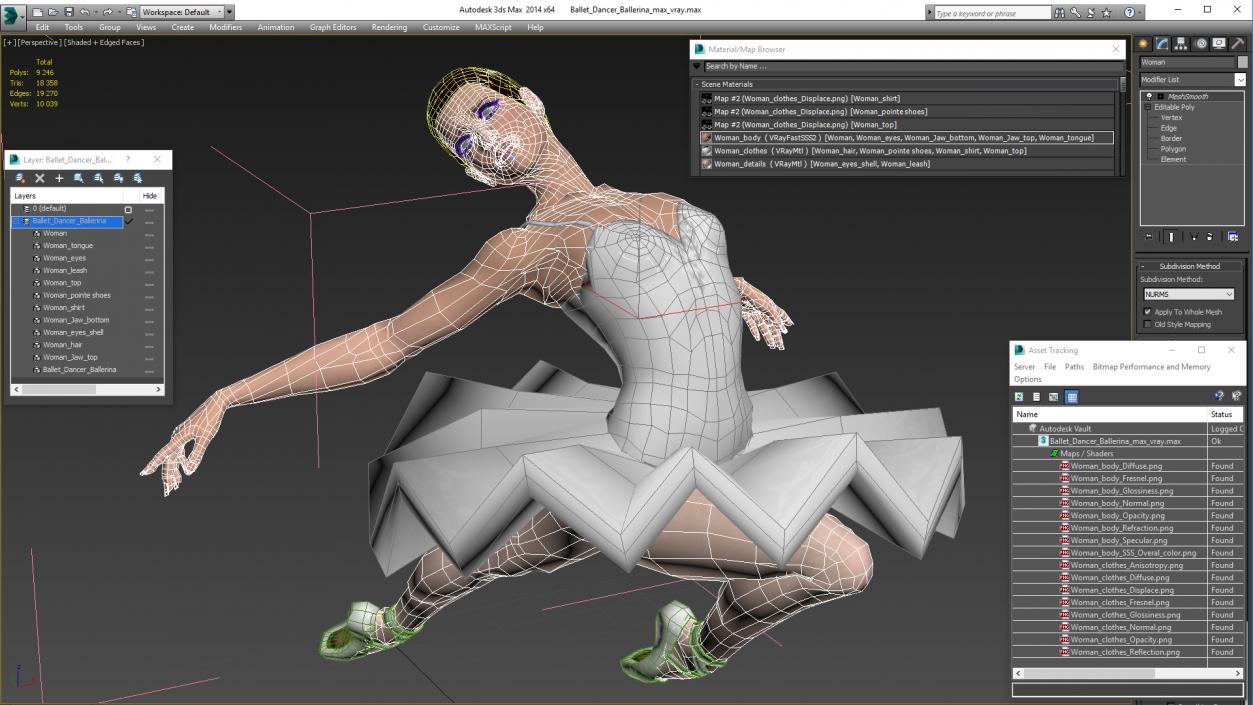 3D Ballet Dancer Ballerina model