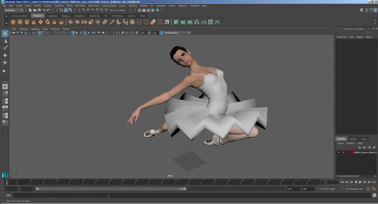 3D Ballet Dancer Ballerina model