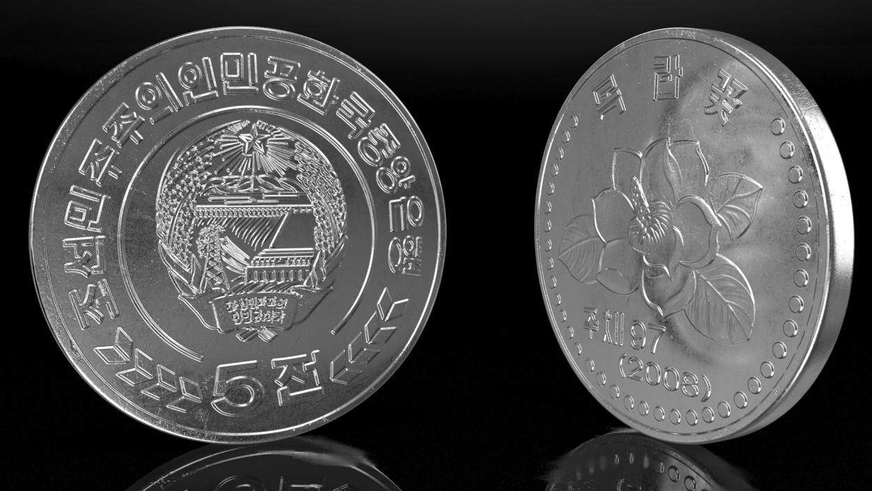 3D North Korea 5 Chon Coin 2008 model