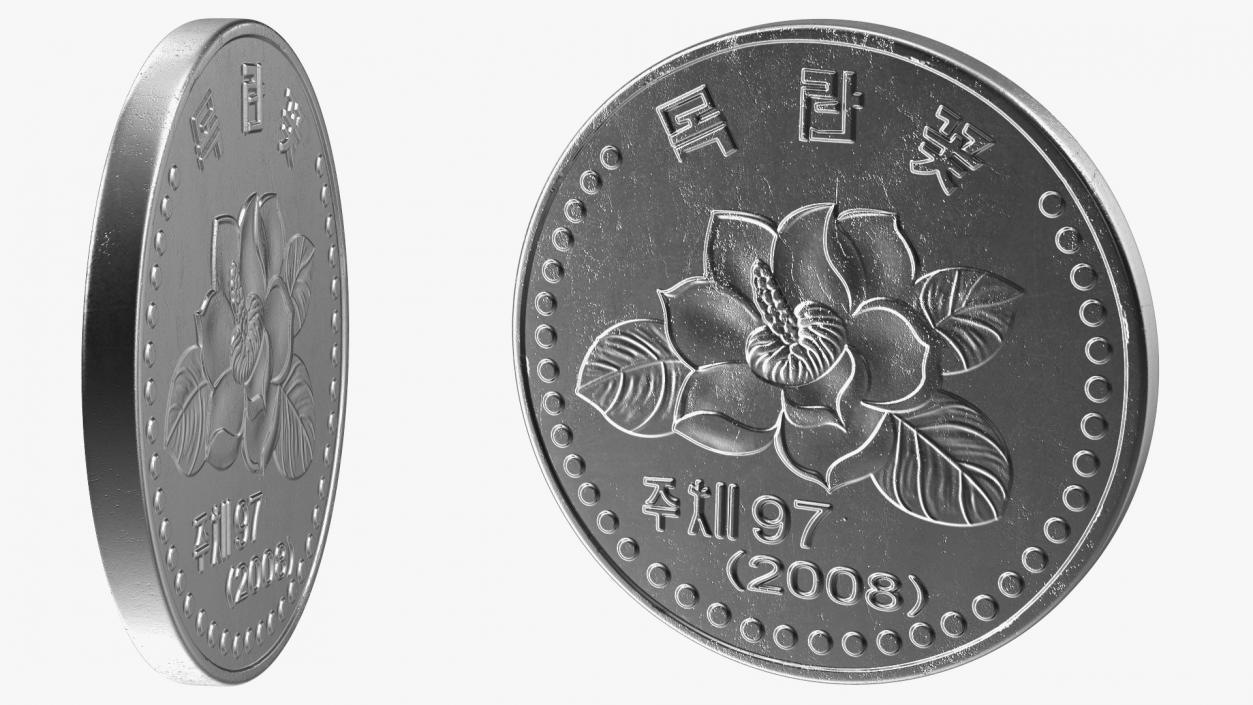 3D North Korea 5 Chon Coin 2008 model