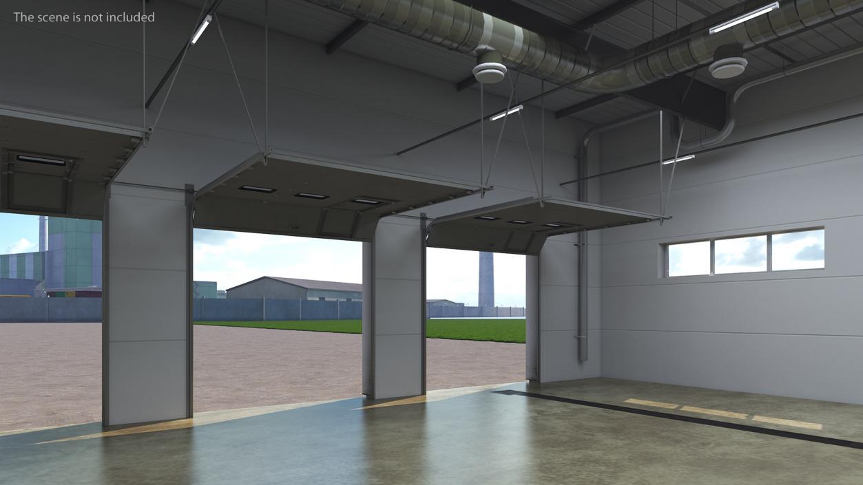 3D Service Car Building Simple Interior