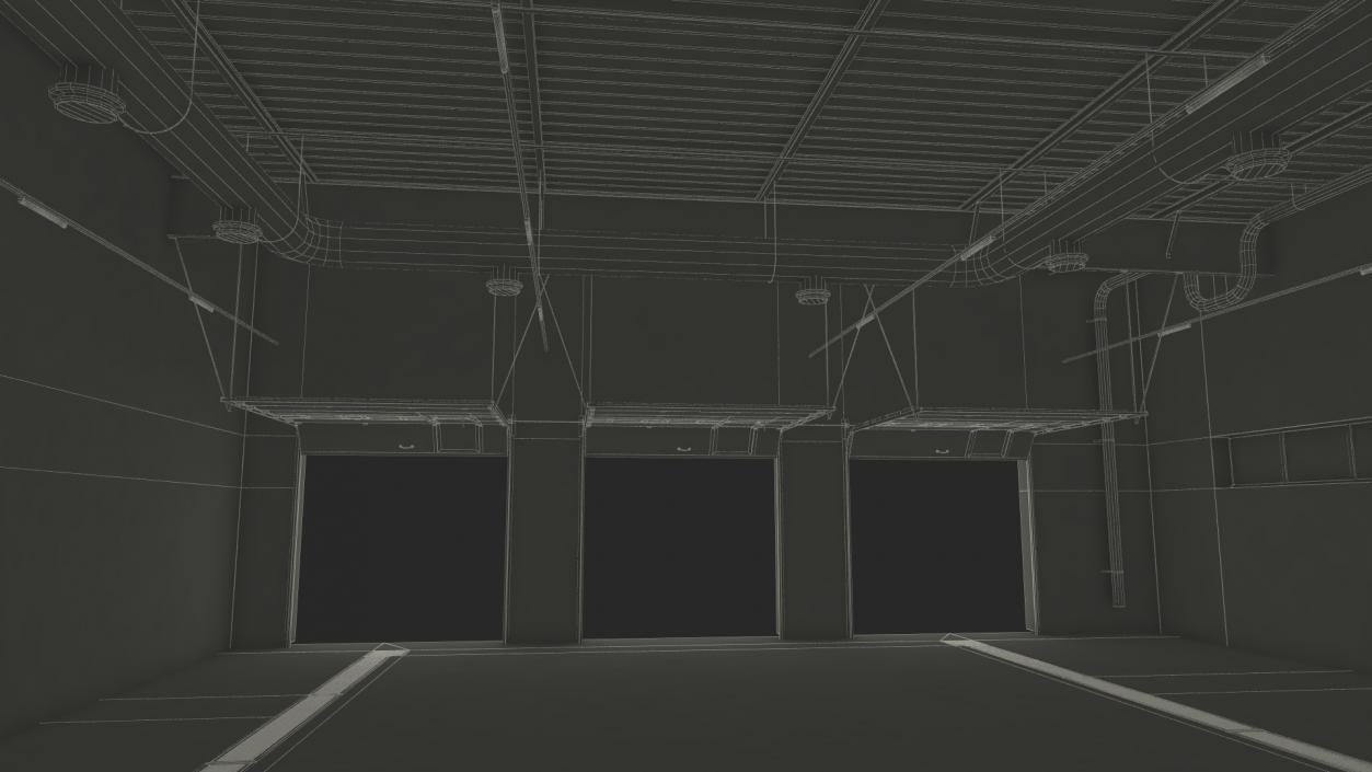 3D Service Car Building Simple Interior