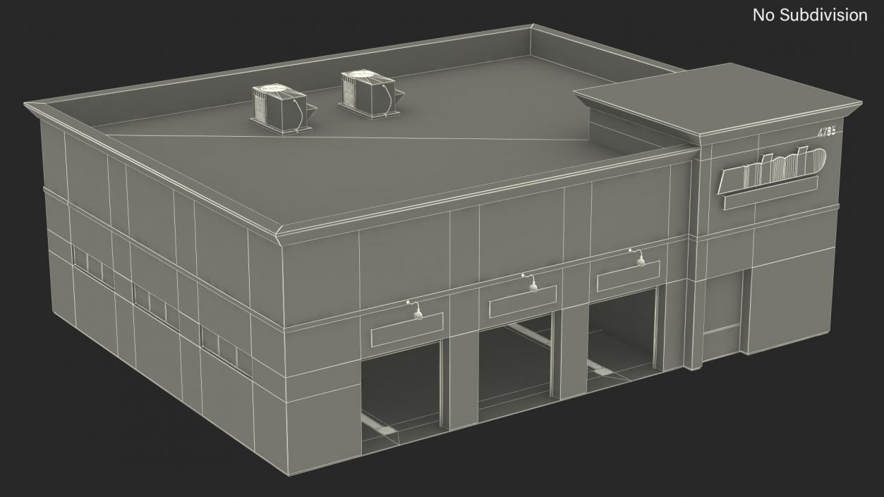 3D Service Car Building Simple Interior