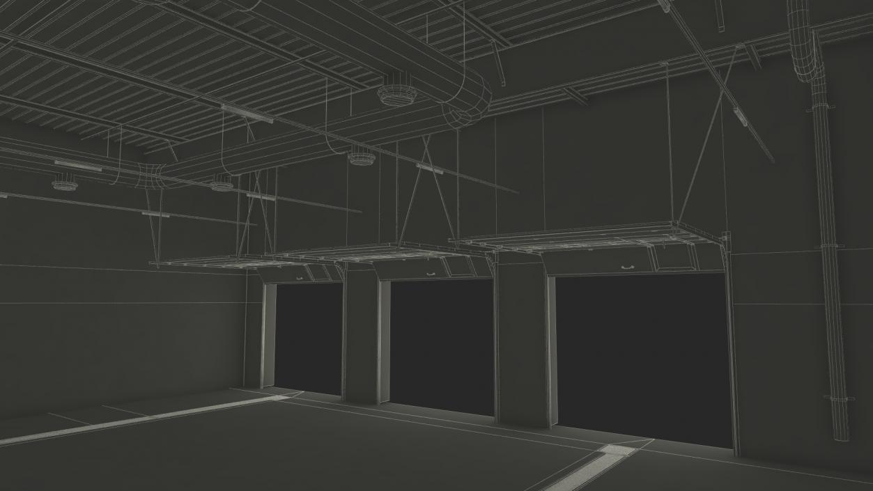 3D Service Car Building Simple Interior