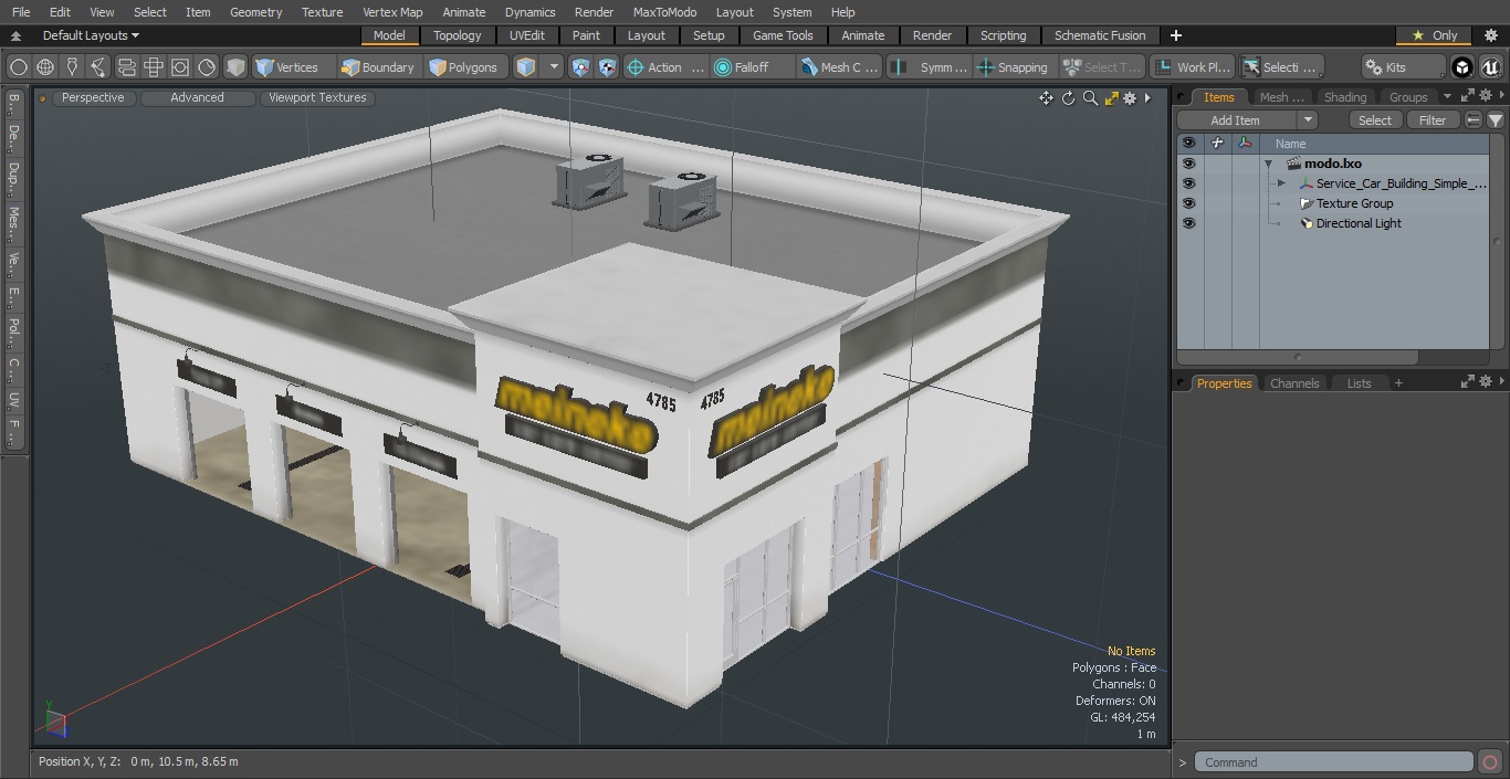 3D Service Car Building Simple Interior