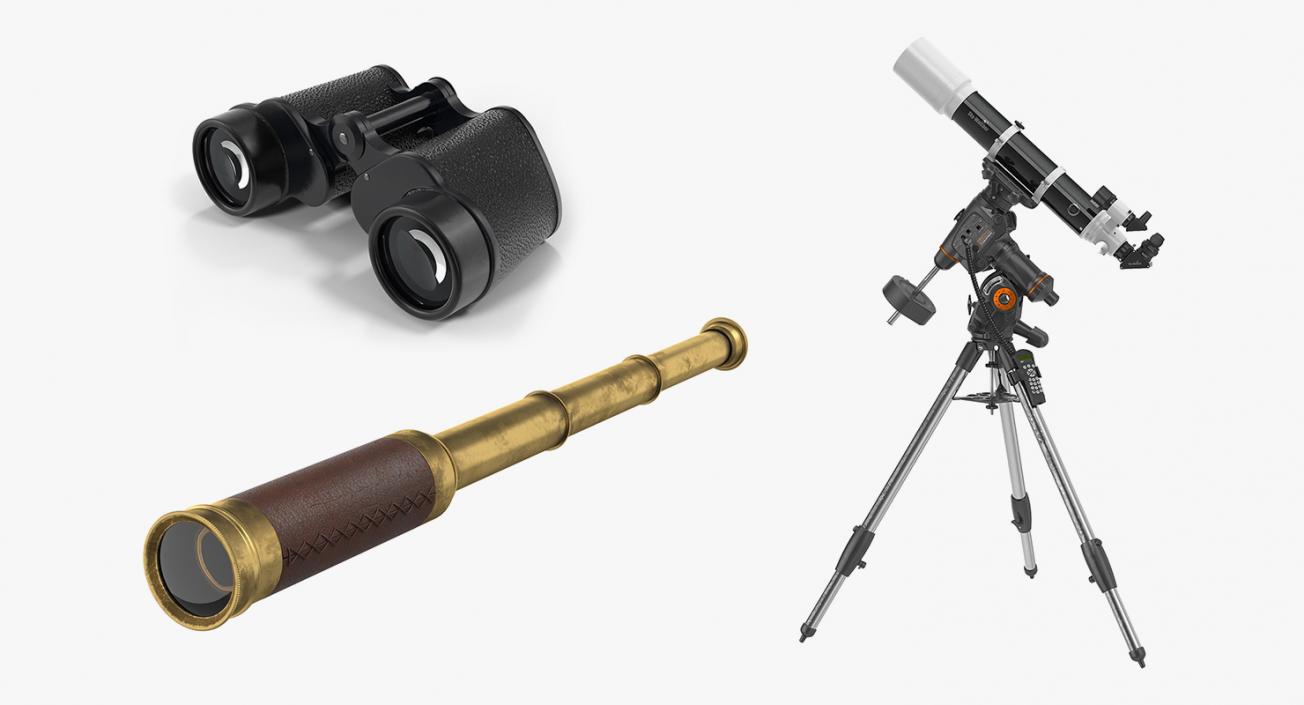 3D Binoculars and Telescopes Collection 2 model