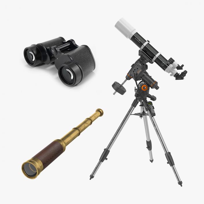 3D Binoculars and Telescopes Collection 2 model