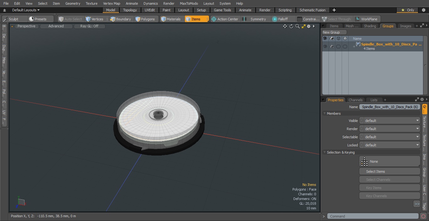 3D model Spindle Box with 10 Discs Pack