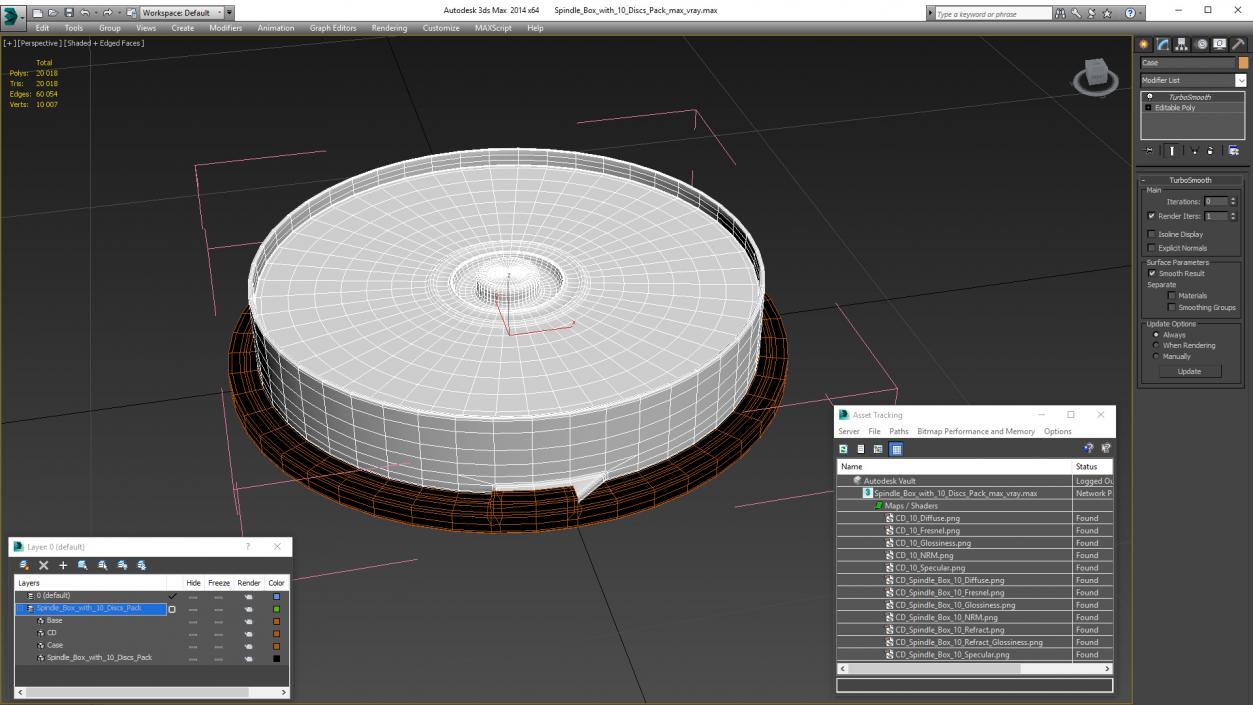 3D model Spindle Box with 10 Discs Pack