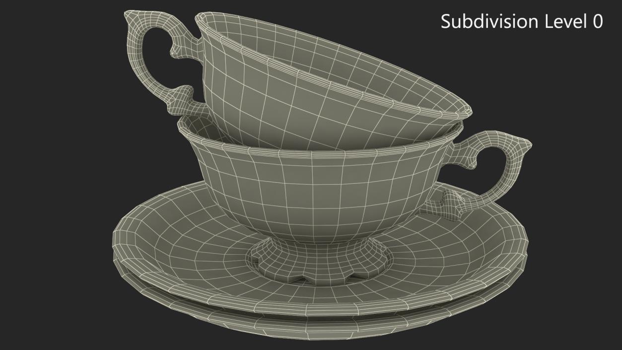 3D model Antique Teacups