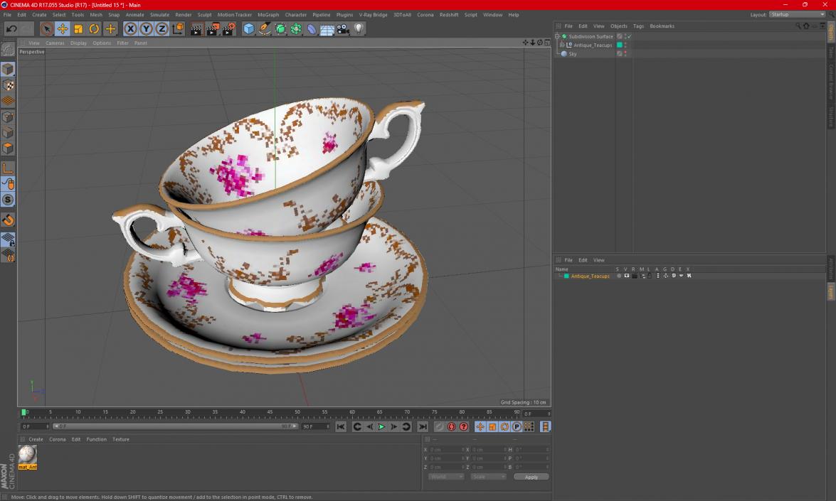 3D model Antique Teacups