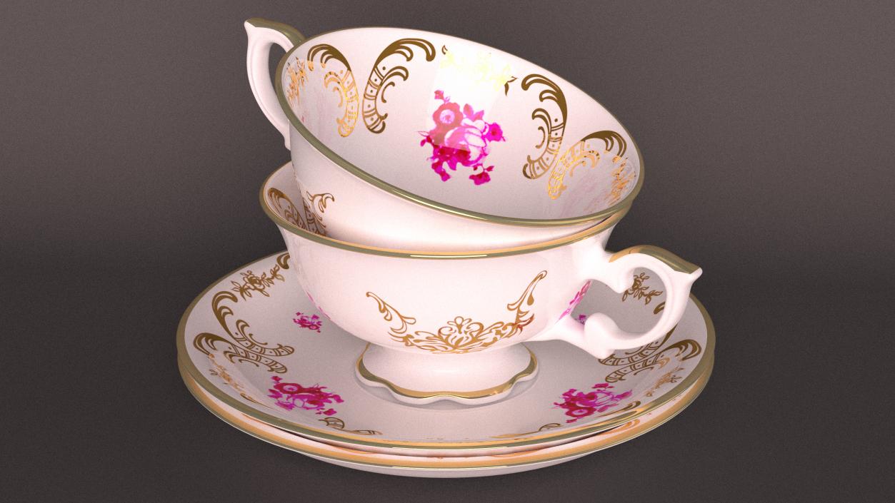 3D model Antique Teacups