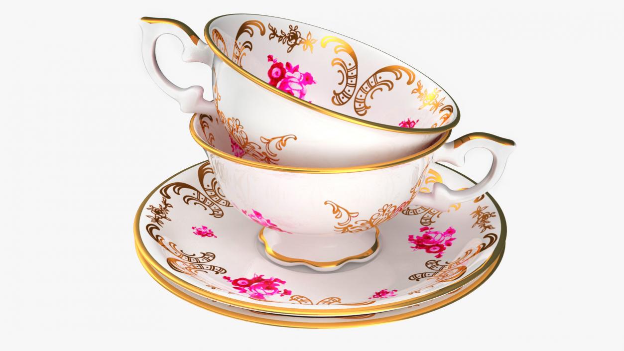 3D model Antique Teacups