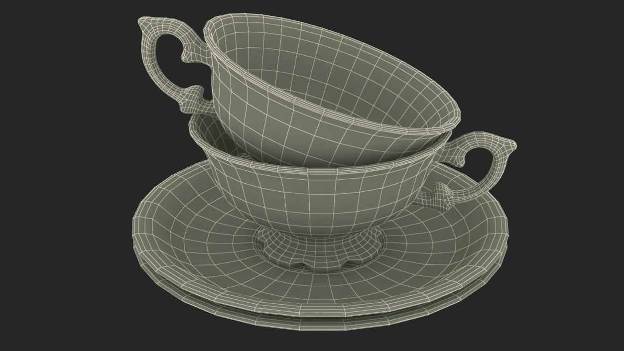 3D model Antique Teacups