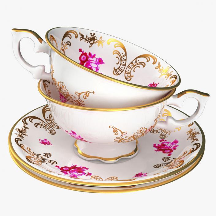 3D model Antique Teacups